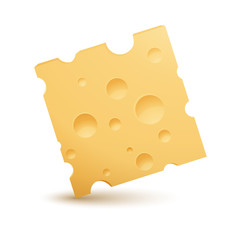 Cheese Piece isolated on white