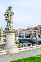Fototapeta na wymiar The sculptures of Prato della Valle, Padova, Italy