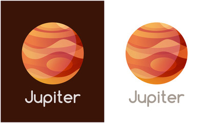 Naklejka premium Logo with Jupiter Planet.
