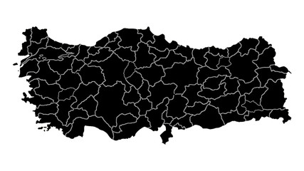 Turkey country map detailed visualisation