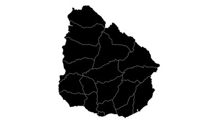 Uruguay country map detailed visualisation