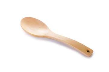 Wooden spoon isolated on white