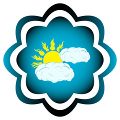 Flower blue icon gloomy weather