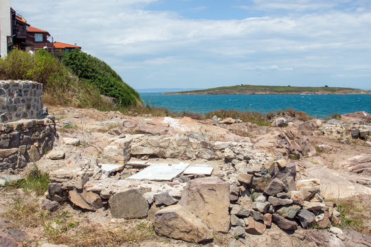 Archaeological excavations near the sea