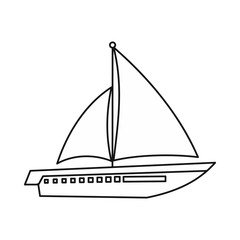 Sailing yacht icon, outline style