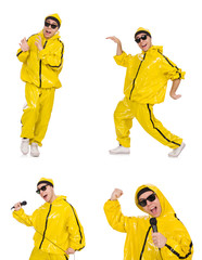 Young performer isolated on the white