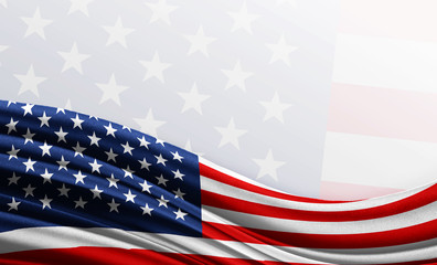 American flag background with empty space for text - 113890844