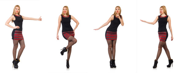 Composite photo of woman in various poses