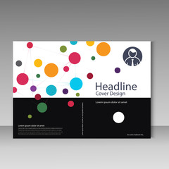 Brochure cover template with abstract connect pattern.