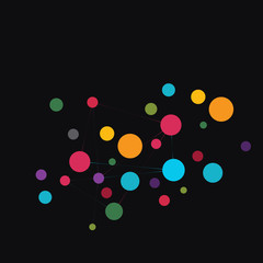 Vector Pattern with abstract molecule connect