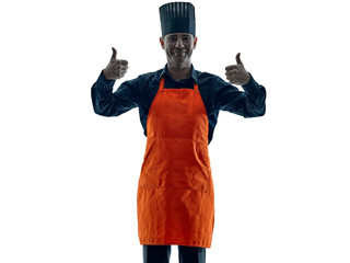 man cooking chef silhouette isolated