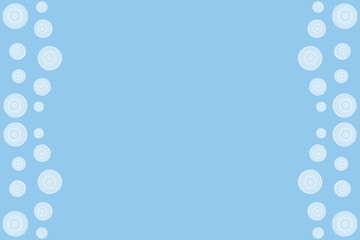 White circles as side frame on a blue background