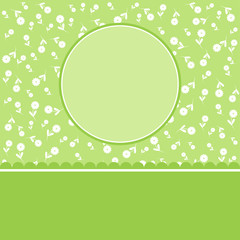 Green Template with floral decoration.