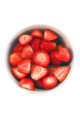 bowl of strawberries in closeup