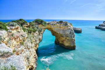 Praia de Albandeira - beautiful coast and beach of Algarve, Portugal