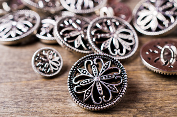 Round metal buttons