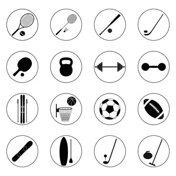 Set of sport icons, vector illustration