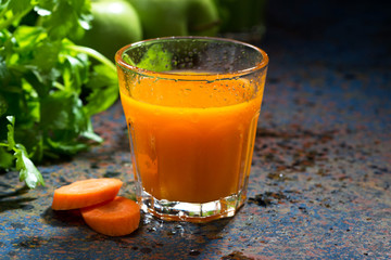 glass of fresh carrot juice