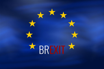 Brexit Great Britain dark european flag background design