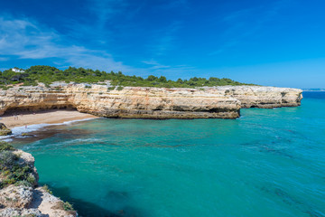 Praia de Albandeira - beautiful coast and beach of Algarve, Portugal