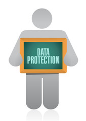 Data Protection holding sign illustration