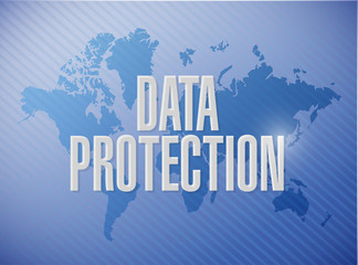 Data Protection world map sign illustration