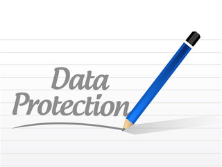 Data Protection message sign illustration