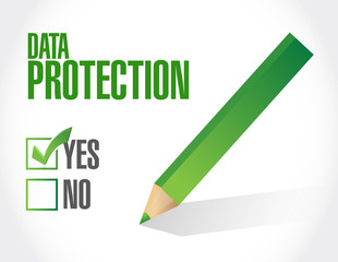 Data Protection approval sign message illustration