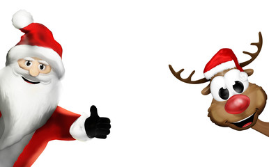 christmas santa claus thumbs up festive 3d render