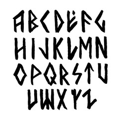 Modern vector runic style alphabet.