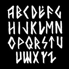 Modern vector runic style alphabet.