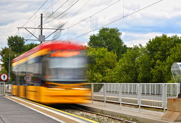 Streetcar entering the tram stop