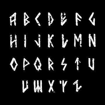 Modern vector runic style alphabet.