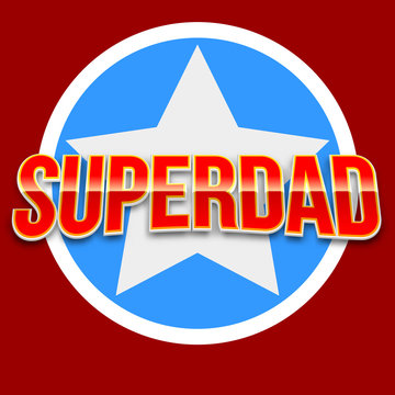 Super dad badge with star