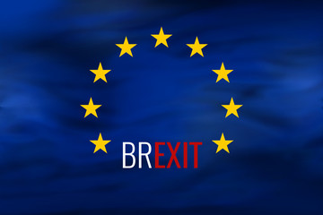 Brexit Great Britain dark european flag background design
