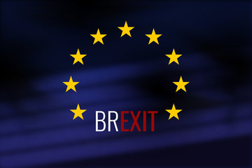 Brexit Great Britain dark european flag background design