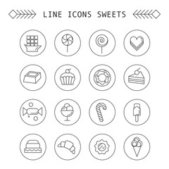 Fototapeta premium Computer icon set with different sweets