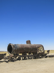 Fototapeta na wymiar Abandoned train in Uyuni, Bolivia