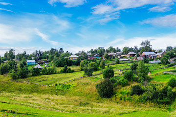 Fototapeta na wymiar russian village in summer 