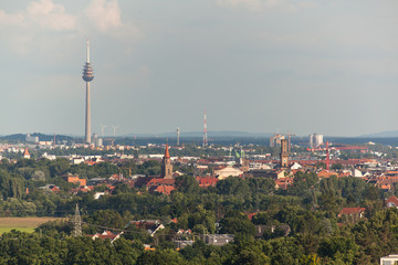 view from the old tower in the city of Nuremberg