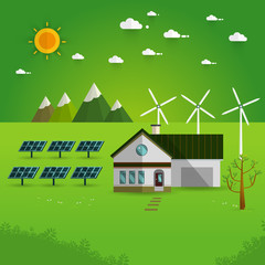 Naklejka premium eco friendly house