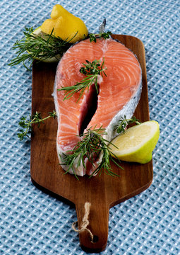 Raw Salmon Steak