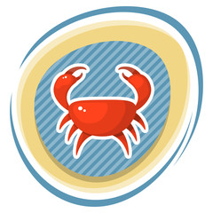 Funny cartoon crab