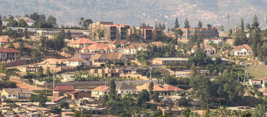 Fototapeta premium Houses on the hills of Kigali