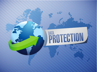 Data Protection globe sign illustration