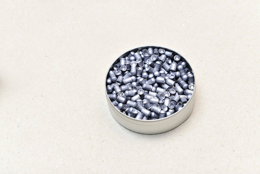 Air gun pellets in a box