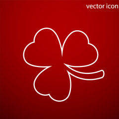 Clover icon vector and jpg. Flat style object. Art picture drawi