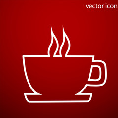 Coffee icon vector and jpg. Flat style object. Art picture drawi