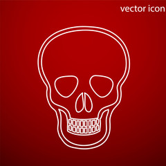 Skull icon vector and jpg. Flat style object. Art picture drawin