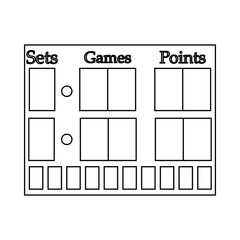 Tennis scoreboard icon, outline style